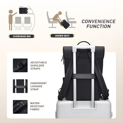Women Laptop Backpack Computer Backpacks Carry On Waterproof backpack Fits 14Inch Notebook Travel Commute College (Black) - color: Elegant Black, size: 14 Inch