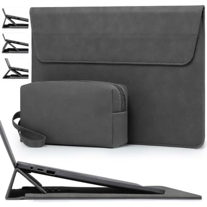 HYZUO 13 Inch Laptop Sleeve Case Bag with Adjustable Stand for MacBook Air 13 M5 A3449 M4 M3 M2 M1 2026-2018, 13" MacBook Neo 2026, MacBook Pro 13 M2 M1 2026-2016, Surface Pro, XPS 13, Space Gray - color: Space Gray, size: 13 Inch