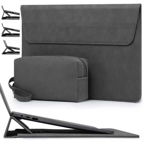 HYZUO 13 Inch Laptop Sleeve Case Bag with Adjustable Stand for MacBook Air 13 M5 A3449 M4 M3 M2 M1 2026-2018, 13" MacBook Neo 2026, MacBook Pro 13 M2 M1 2026-2016, Surface Pro, XPS 13, Space Gray - color: Space Gray, size: 13 Inch