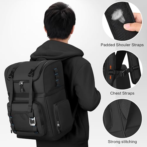 Large Waterproof Insulated Cooler Backpack for Men & Women, Double Decker Leak Proof Cooler Backpack for Beach, Camping, Picnic, Travel, 26L, 44Cans - color: Black