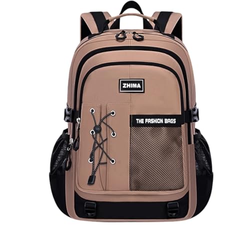 Stylish Lightweight Minimalist Backpack with Sporty Style, Durable Spacious Daypack for New Term Gift (brown) - color: Brown