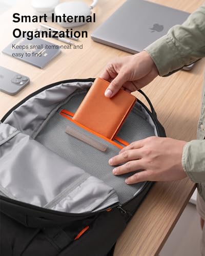 Tolaccea Travel Backpack 30L Laptop Carry On TSA Approved for Commute Trips | 100% RPET Recycled Fabric | EVA-cushioned Laptop Protection | TSA 180° Lay-flat Opening | Reinforced Stability Base Panel - color: Black