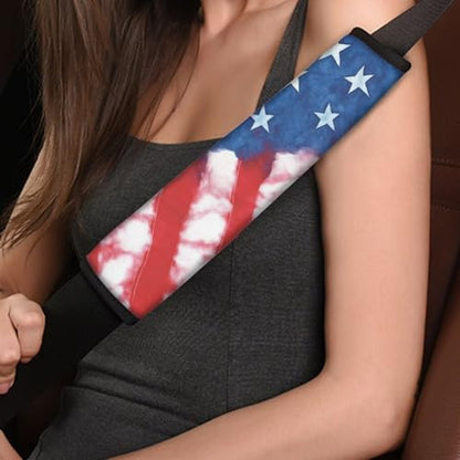 Forchrinse American Flag Patriot Car Seat Belt Cover Pads for Women Men Independence Day Seatbelt Shoulder Pad Safety Belt Strap Pad Protector - color: American Flag