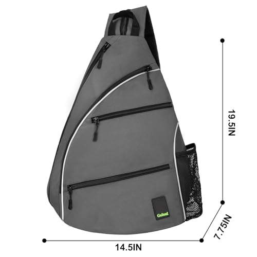Goloni Pickleball Bag for Women Men, Convertible Pickleball Backpack Sling Bag with Fence Hook, Waterproof Polyester Paddle Bag with Multiple Compartments - color: Grey