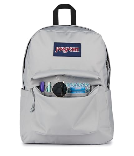 JanSport SuperBreak Plus Backpack with Padded 15-inch Laptop Sleeve and Integrated Bottle Pocket - Spacious and Durable Daypack for Work and Travel - Grounded Grey - color: Grounded Grey