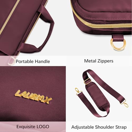Laptop Case Bag Women Men Computer Sleeve Compatible with MacBook/Dell/HP/Acer/ASUS/LG, Waterproof Shoulder Carrying Briefcase, Red, 15.6-16 Inch - color: Wine Red, size: 15.6 inch