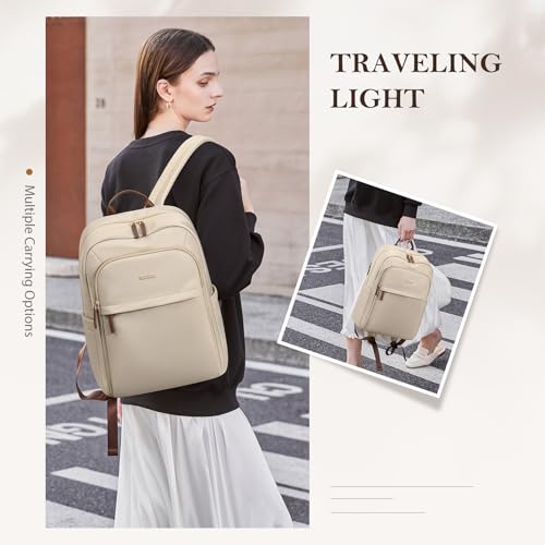 Travel Backpack for Women Personal Carry On Bag Business Weekender Hiking Multilayer Laptop Bag,16 Inch,Apricot - color: Upgrade-apricot, size: 16 Inch