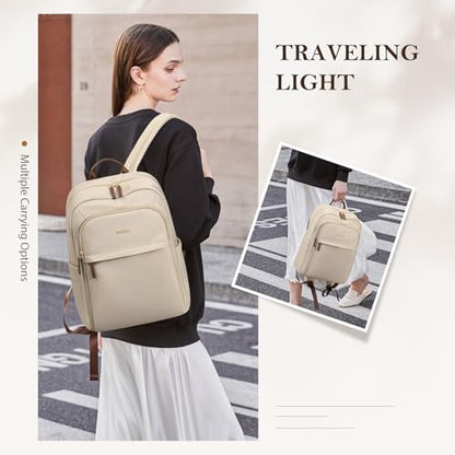 Travel Backpack for Women Personal Carry On Bag Business Weekender Hiking Multilayer Laptop Bag,16 Inch,Apricot - color: Upgrade-apricot, size: 16 Inch