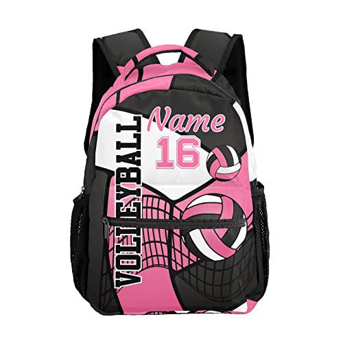 Personalized Volleyball Pink Black White Multifuction Backpack with Name Text for Women Men Gift - color: Backpack 2