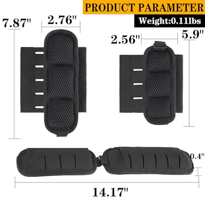 2-in-1 Tactical MOLLE Plate Carrier & Backpack Shoulder Pads - Adjustable, Padded, 500D Nylon, Durable Outdoor Gear for Men & Women - color: Black