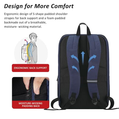 MAXTOP Deep Storage Laptop Backpack Business Anti-theft Backpacks[Water Resistant] College School Computer Bookbag Fits 17 Inch Laptop - color: Sea Blue, size: 17 inch, style: Daypack Backpacks
