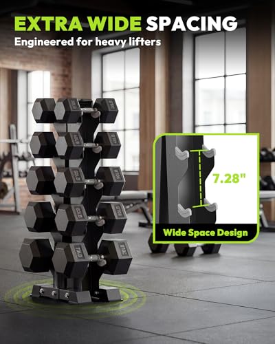 HANDBODE A-Frame Dumbbell Rack Heavy Duty Weight Stand for Dumbbells, Space-Saving Metal Storage Organizer, Sturdy Dumbbell Holder for Home Gym - style: 1 X 5-Tier A-Frame with Landmine Attachment
