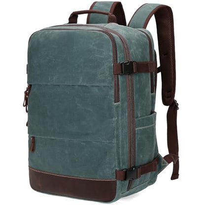 BOVIP Travel Backpack for Men, Carry On Backpack, Flight Approved Personal Item, 18.4 inch Laptop Backpack, Dark Green - color: Dark Green, size: 18.4 inch