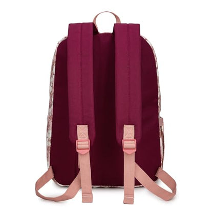 Montana West Backpack for Women Men 2 PCS Lightweight College Bookbags Casual Daypack Backpacks for Commute & Travel - color: Western Pink