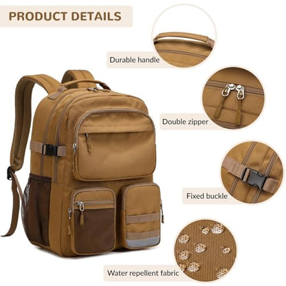 Lohol Water Resistant Backpack with Multifunctional Pockets for Teens, Durable Bookbag fits 15.6 inch Laptop for School Travel College, 25L (Grey) - color: Grey