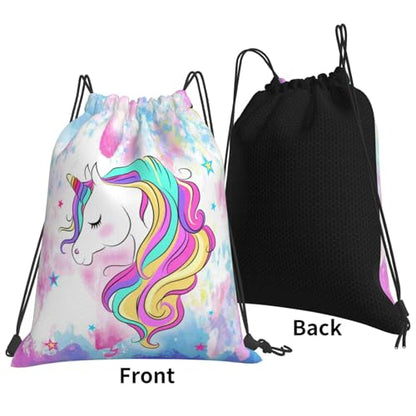 Unicorn Drawstring Backpack Gym String Bag Drawstring Sackpack Sport For Womens Mens - style: The Unicorn's Head Drawstring Backpack Gym String Bag