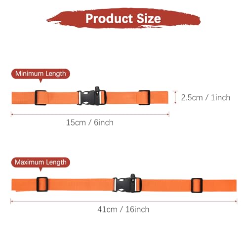 Backpack Chest Strap Adjustable Sternum Straps with Emergency Whistle Buckle Use for Backpack Replacement - color: Orange