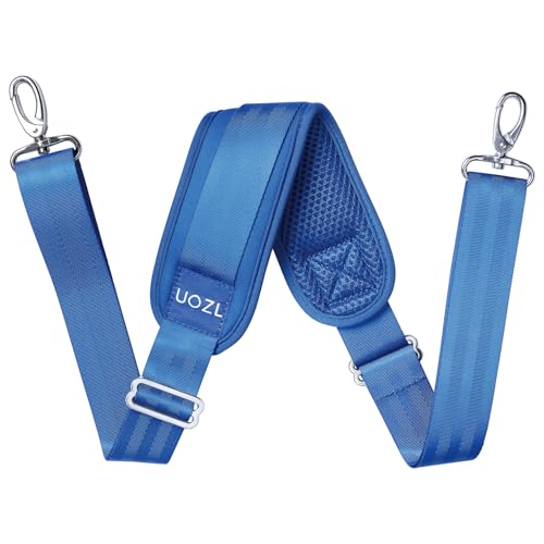 59 Inch Shoulder Straps, Soft with Ultra-Thick Fixed Shoulder Pad, Two Way Independently Adjustable Buckle Replacement Straps for Laptop Bag Messenger Bag Tool Bag Luggage,Blue - color: Blue, size: 59 inch