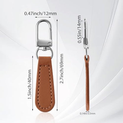 Deoward Zipper Pull Replacement Leather Handle Detachable Zipper Repair Tab for Luggage, Backpacks, Suitcases, Jackets, Purses, Handbags (8 PCS) - style: Leather Handle Zipper Pulls (Khaki)