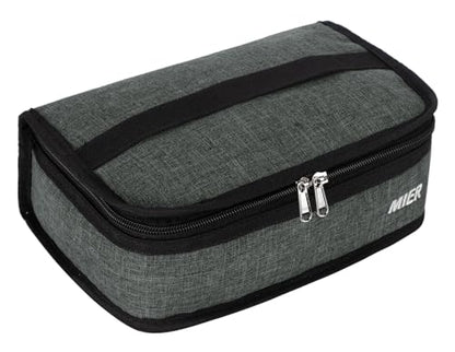 MIER Small Lunch Bag for Kids & Adults Compact Insulated Lunch Box, Grey - color: Gray, size: Mini
