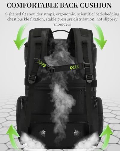 Drone Backpack 50L Professional for DJI FPV/Mavic/Air, Water Resistant Travel Backpack with 16" Laptop Compartment, Large Skateboard Backpack Carry on Backpack Airplane Approved Black Orange - color: Black Orange