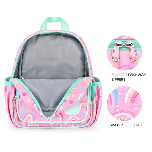 mibasies Backpack Leash for Toddlers 1-3: Baby Backpack for Girls with Anti-Lost Harness - Rainbow Pink - color: Rainbow, style: Leash (Age 1-2)
