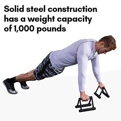 Body-Solid Tools Premium Push Up Bars - Steel Frame Push-Up Handles for Floor, Strength Training, Calisthenics Equipment, 1000 lbs Weight Capacity