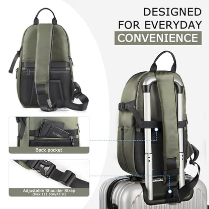 TAAOKA Camera Sling Bag, DSLR/SLR/Mirrorless Camera Backpack Case Shockproof Photography Backpack with Tripod Holder & Removable Modular Inserts Compatible with Canon/Nikon/Sony/Fuji - color: Green, size: Medium 9.06 x 5.12 x 15.16 inches