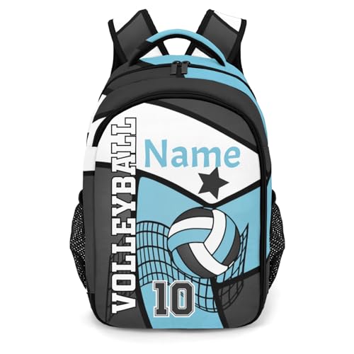 Volleyball Light Blue Black Shoulder Backpack Bag for Sports Travelling Hiking Camping - color: Muilti 17