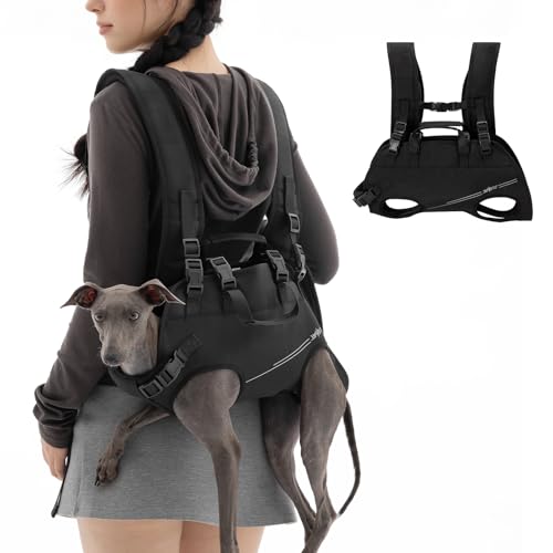 Wakytu Dog Lift Harness for Small Dogs,Dog Backpack Carrier,Adjustable Padded Breathable Straps for Dogs, Disabled, Joint Injuries, Arthritis,S(4.5-7.5LBS) - color: 0.5 Black, size: S（4.5-7.5lbs）