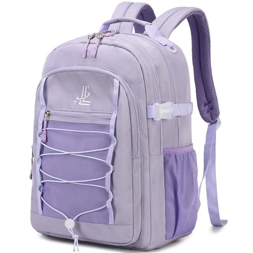 Lanola Kids Backpack for Girls Elementary Primary Middle School Bags for Teens Bookbags Sturdy Durable Travel for Women - Purple - color: Purple