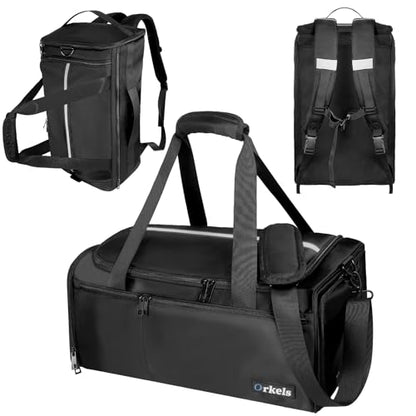 ORKELS 29L Gym Bag with Shoe Compartment, Sports Duffle Bag for Men, Travel Backpack with Wet Pocket, Tear-Resistant Overnight Bag for Fitness, Workout, and Travel