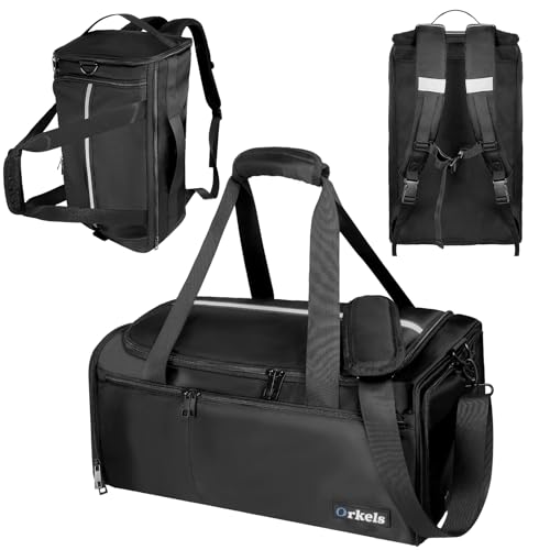 ORKELS 29L Gym Bag with Shoe Compartment, Sports Duffle Bag for Men, Travel Backpack with Wet Pocket, Tear-Resistant Overnight Bag for Fitness, Workout, and Travel