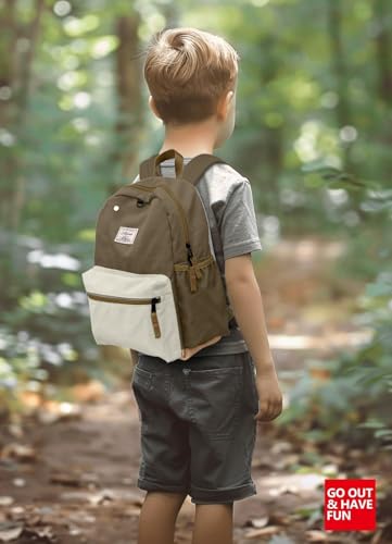 Toddler Backpack for Boys 2-5: Preschool Kindergarten 13" Daycare Backpacks Fit A4 Folder - color: Peanut White, style: Ages 2-5 (13" H Fit A4 Folder)