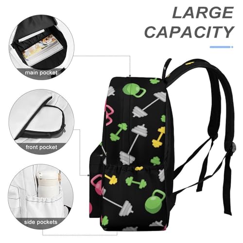 Laptop Backpack for Men Women Fitness Equipment Black Travel Work Backpack with Compartment Large Capacity Daypack