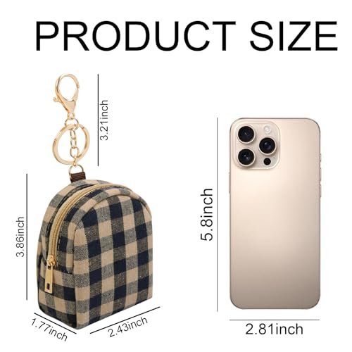 AIBFRID 4Pcs Mini Backpack Keychain,Cute Cosmetic Bag for Women,PU Leather Makeup Bag Key Pocket Lipstick Bag Card Holder Data Cable Organizer Zipper Pouch (Christmas Series) - color: Christmas Series