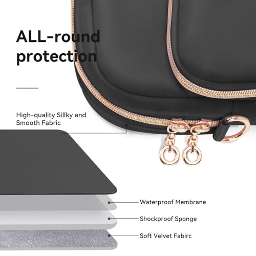 Laptop Bag Case for Women Men Messenger Briefcase Bag, 15.6 16 Inch - color: Black, size: 15.6 inch