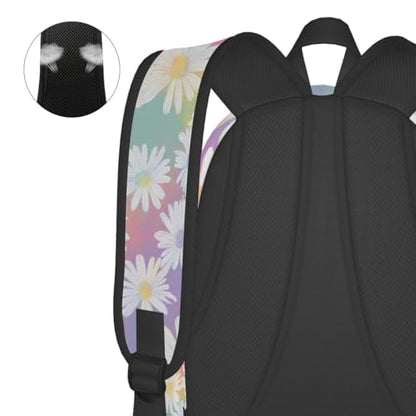 cfpolar 17 Inch Backpack Cute Daisy Flower Laptop Bag Shoulder Bag School Bookbag Casual Daypack For Boys Girls,A-10 - color: D-10