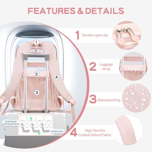 Cusangel TPU Pink Clear backpack for Girls women,18" See Through Heavy Duty Bookbag,warehouses, school and other security check locations (Pink) - color: Pink-18in