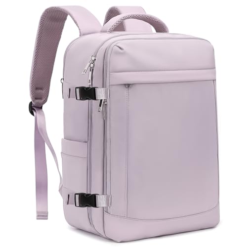 Lossga for Spirit Airlines Personal Item Bag 18x14x8 Inches Travel Bag Mens Travel Backpack for Women Fit Up to 17 inch Weekender Bags With Usb Charging Port Carry on Flight Approved - color: Purple
