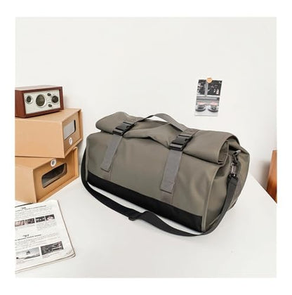 Large capacity travel bag, business travel carry-on baggage backpack, wet and dry separation sports and fitness bag(Champagne) - color: Champagne