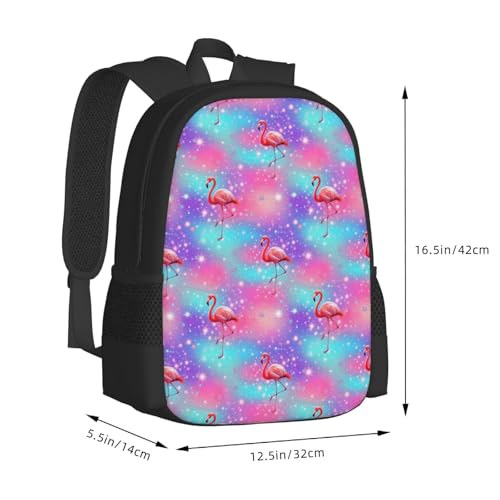 Breathable Outdoor Daypack Cute Flamingo Starry Sky Pink, Durable Anti Theft Travel Backpack Adjustable Strap Shoulder Bag for Hiking Camping City Walking - color: Design (907)