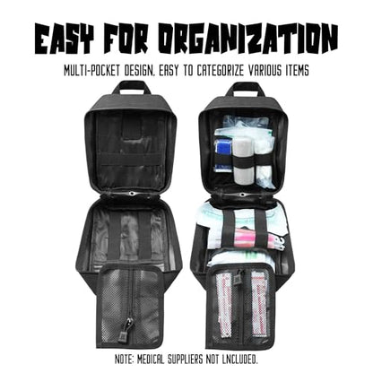 1000D Molle Ifak Pouch Rip Away, Tactical Tear Away Medical Pouch Empty, Military First Aid Pouch Bag Only for Camping Hiking Travel - color: Black