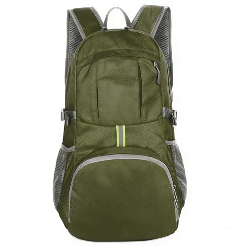 Lightweight Foldable Backpack 25L, Water Resistant Hiking Backpack, Packable Travel Backpack for Outdoor Camping Cycling(1 Pack-Army Green) - color: Army Green
