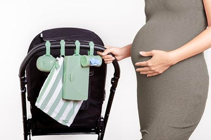 Ubbi On-the-Go Diapering Gift Set, Includes Changing Mat and Bag, Wipes Dispenser, Pacifier Holder and Bag Dispenser, Newborn Essentials, Sage - size: One Size, style: Sage Diaper Gift Set
