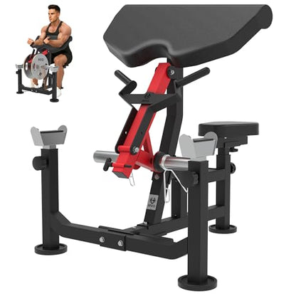 HVO Bicep Tricep Curl Machine Preacher: Curl Bench 2 in 1 Arm Curl and Tricep Extension Machine for Home Gym Workout - style: Red-Preacher Curl Machine