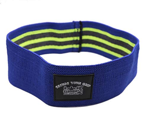 Grip Power Pads Hip Circle Resistance Band Fabric Maximize Each Workout Legs & Butt Soft & Non Slip Design (Blue, Small 14.0" Standard Size)