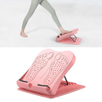 Foldable Calf Stretching Board Space Saving Adjustable Stretching Platform for Gym Training At Home Leg Stretch Board - color: Playful Powder