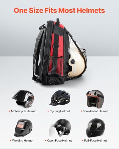 VEVOR Welding Backpack, 25.2L Welder Backpack for Tools and Helmet, 1680D High-Density Polyester Extreme Gear Pack with Helmet Bag, Multi-Purpose Gear Storage Bag for Welding, Outdoor Camping, Hiking - style: 1680D High-Density Polyester