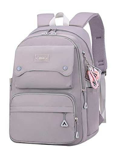 JiaYou Teen Girls Casual Backpack High Middle School Daypack Women Daily Travel Laptop Bag (1# Grey, 26 Liters) - color: 1# Grey
